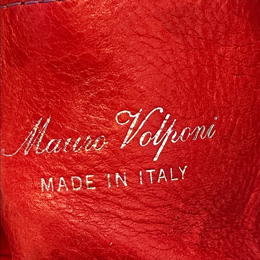 Italian Made Mauro Volponi Red Leather Tote Shoulder Bag - Picture 11 of 16